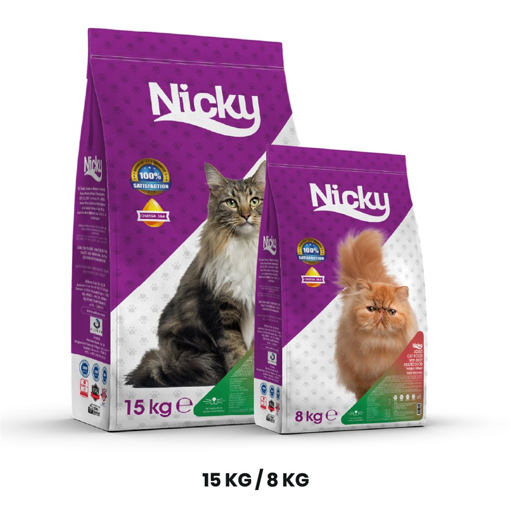 Nicky Multicolor Sığır Etli Kedi Maması – Eco