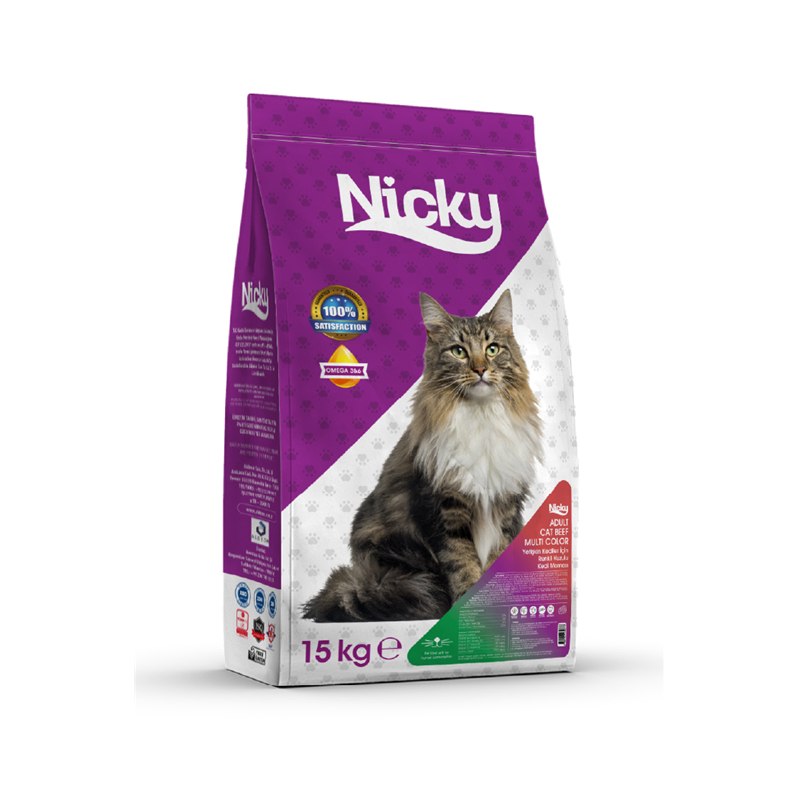 Nicky Multicolor Sığır Etli Kedi Maması