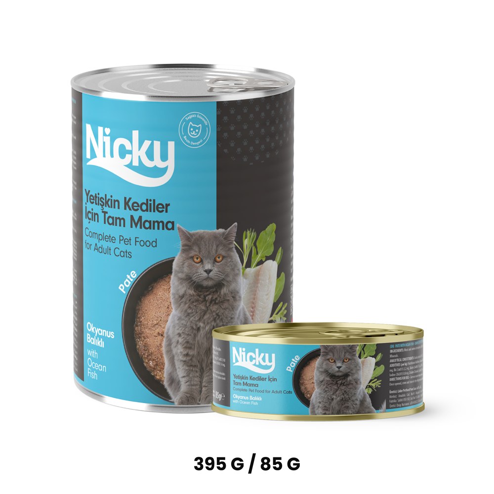 Nicky Yetişkin Kedi Yaş Maması – Okyanus Balıklı Pate