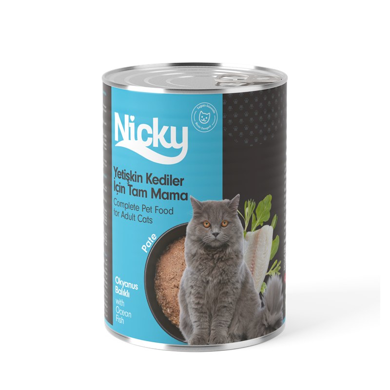 Nicky Yetişkin Kedi Yaş Maması – Okyanus Balıklı Pate