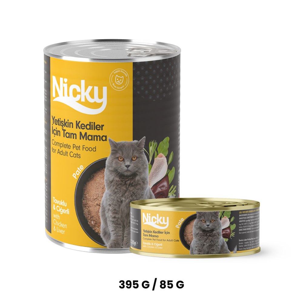 Nicky Yetişkin Kedi Yaş Maması – Tavuklu & Ciğerli Pate