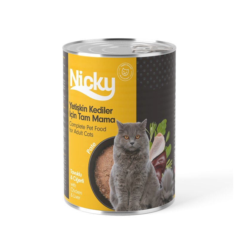 Nicky Yetişkin Kedi Yaş Maması – Tavuklu & Ciğerli Pate
