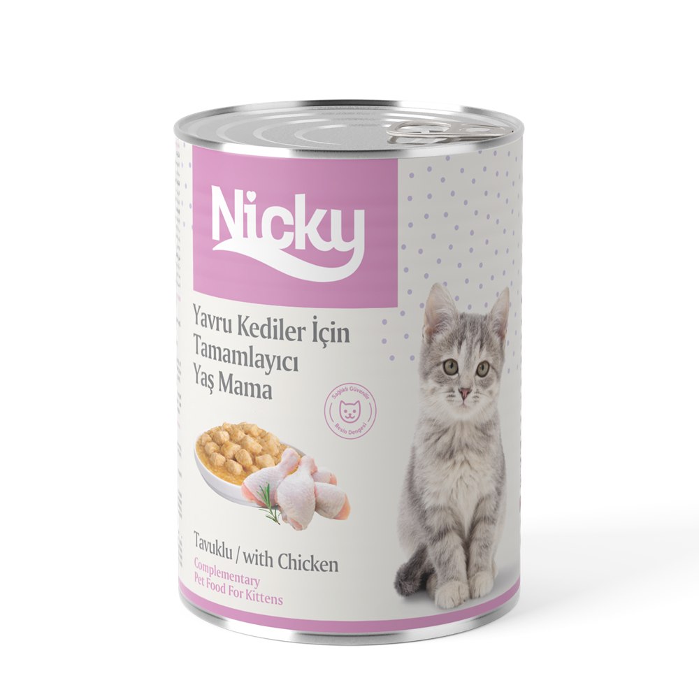 Nicky Yavru Kedi Yaş Maması – Soslu Tavuklu Parçalar