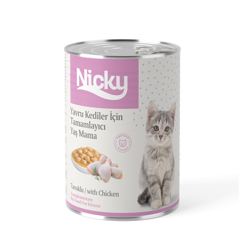 Nicky Yavru Kedi Yaş Maması – Soslu Tavuklu Parçalar