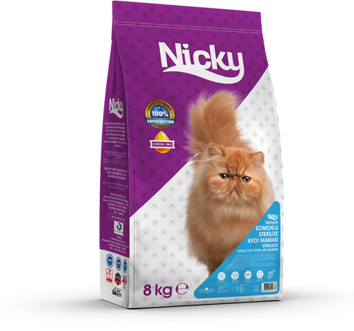 Nicky Sterilize Somonlu Kedi Maması 8KG
