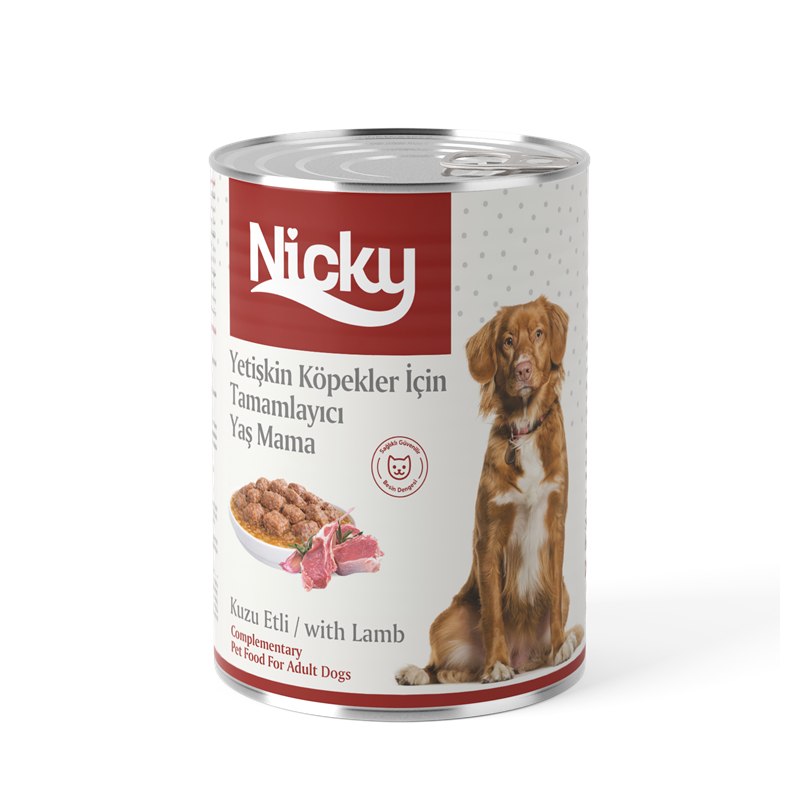 Nicky Yetişkin Köpek Yaş Maması – Soslu Kuzulu Parçalar