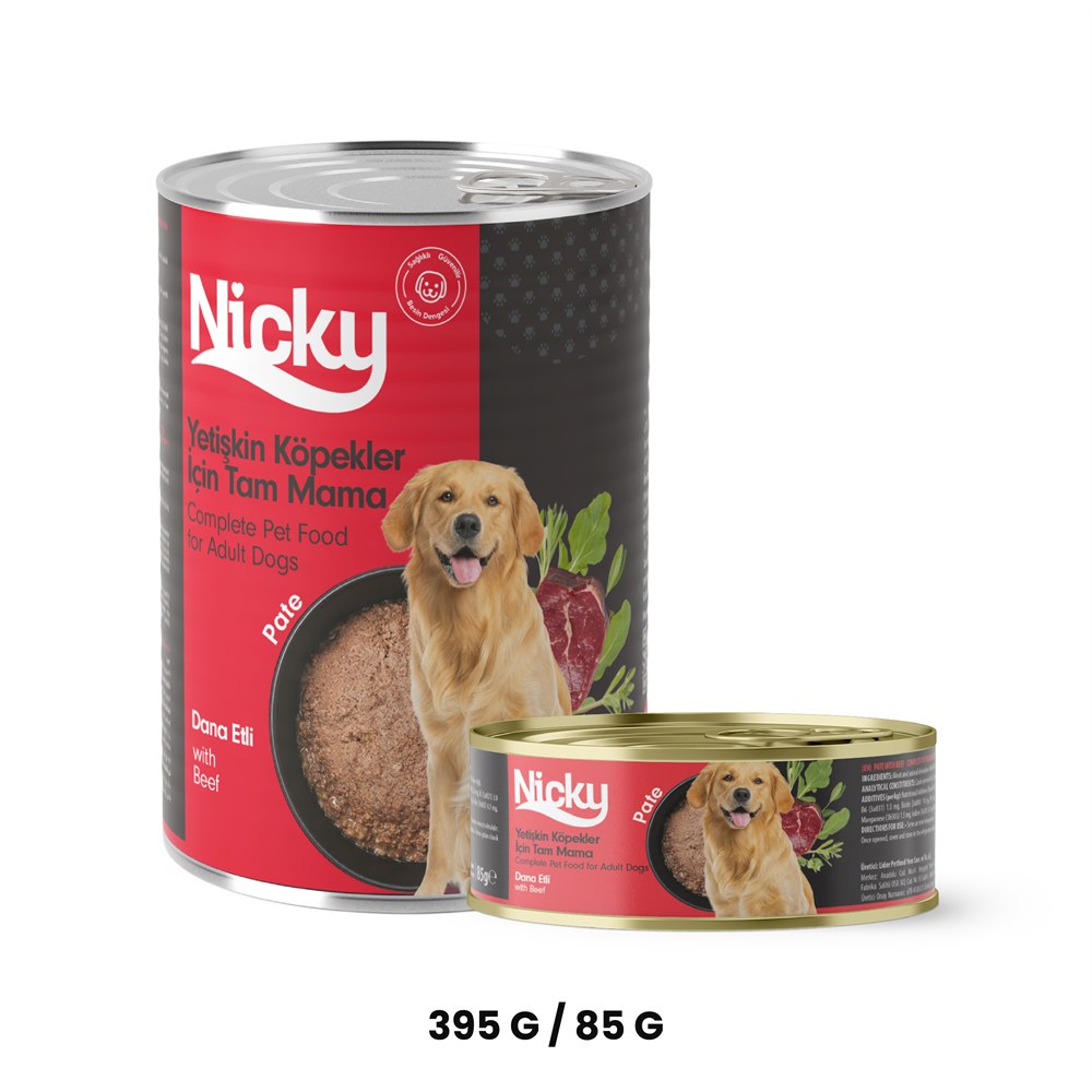 Nicky Yetişkin Köpek Yaş Maması – Sığır Etli Pate