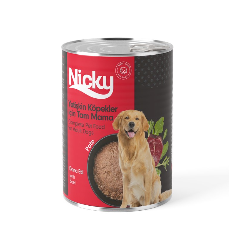 Nicky Yetişkin Köpek Yaş Maması – Sığır Etli Pate