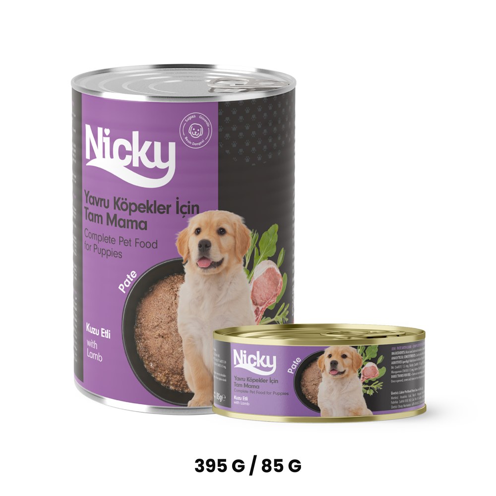 Nicky Yavru Köpek Yaş Maması – Kuzulu Pate
