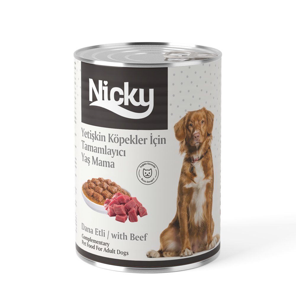 Nicky Yetişkin Köpek Yaş Maması – Soslu Sığır Etli Parçalar