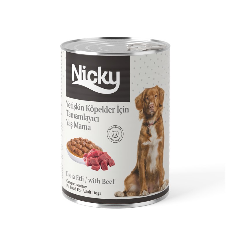 Nicky Yetişkin Köpek Yaş Maması – Soslu Sığır Etli Parçalar