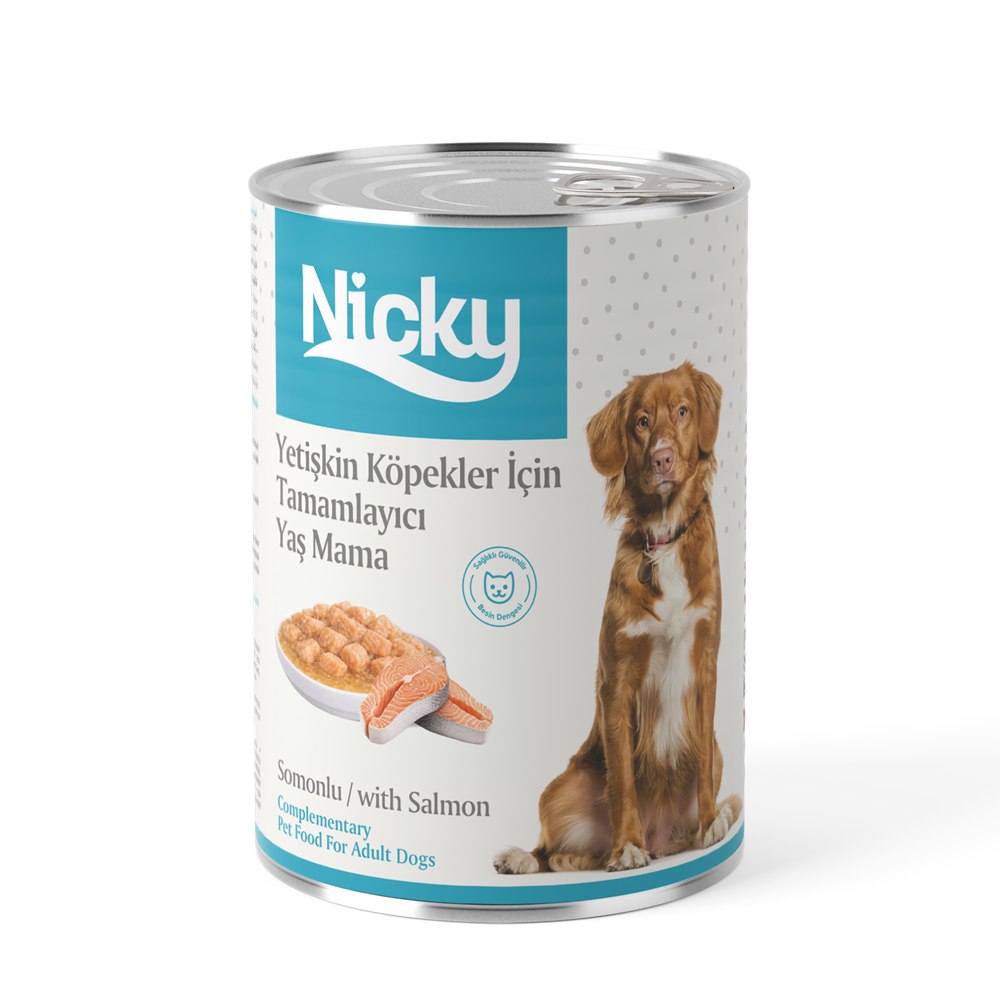 Nicky Yetişkin Köpek Yaş Maması – Soslu Somonlu Parçalar