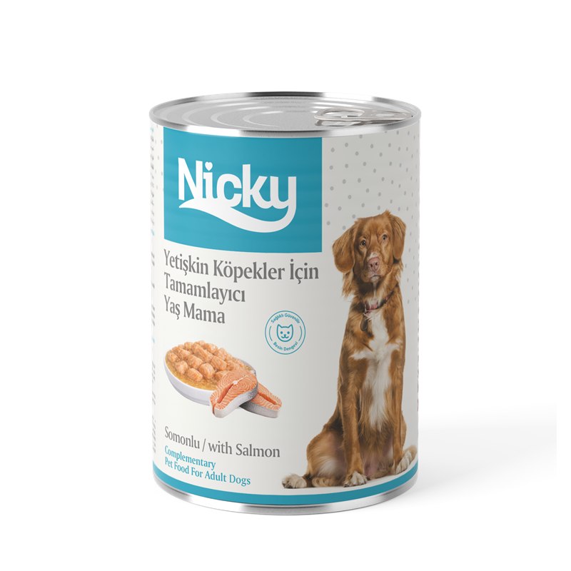 Nicky Yetişkin Köpek Yaş Maması – Soslu Somonlu Parçalar