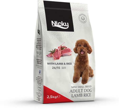 Nicky Küçük Irk Kuzulu / Pirinçli Köpek Maması Yetişkin - Yüksek Protein