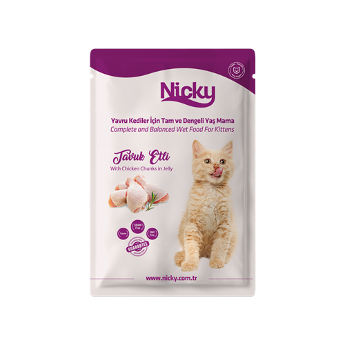 Nicky Yavru Kediler İçin Yaş Mama - Tavuk Etli