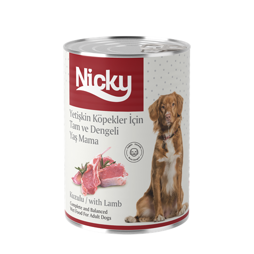 Nicky Yetişkin Köpekler İçin Yaş Mama - Kuzu Etli 400GR