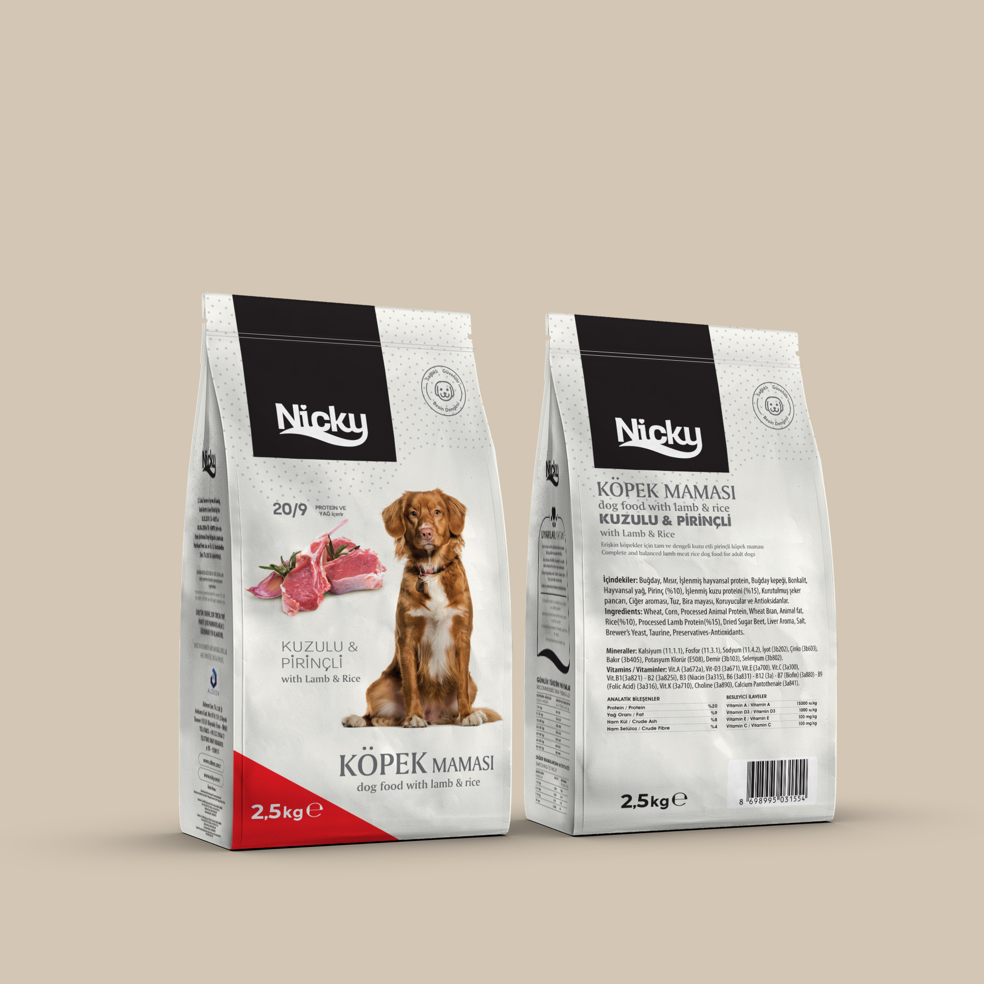 Nicky Lamb / Rice Dog Food Adult - Low Protein