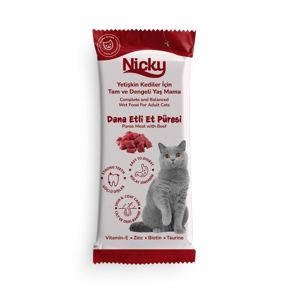 Nicky Adult Cat Puree Meat with Beef